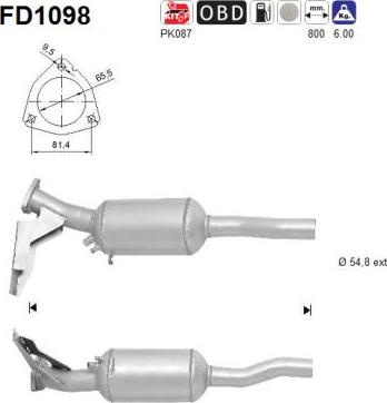 AS FD1098 - Filtru funingine / particule, sist.de esapament aaoparts.ro