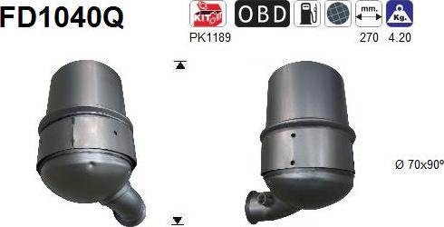 AS FD1040Q - Filtru funingine / particule, sist.de esapament aaoparts.ro