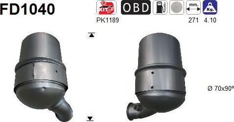 AS FD1040 - Filtru funingine / particule, sist.de esapament aaoparts.ro