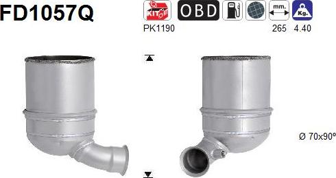 AS FD1057Q - Filtru funingine / particule, sist.de esapament aaoparts.ro