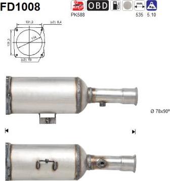 AS FD1008 - Filtru funingine / particule, sist.de esapament aaoparts.ro