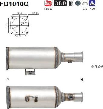 AS FD1010Q - Filtru funingine / particule, sist.de esapament aaoparts.ro