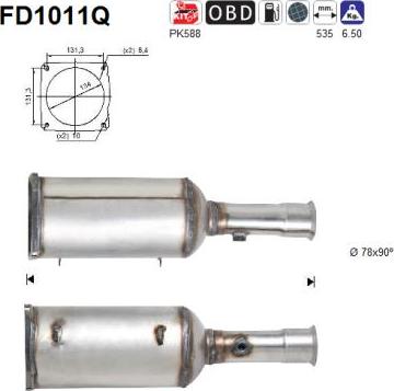 AS FD1011Q - Filtru funingine / particule, sist.de esapament aaoparts.ro