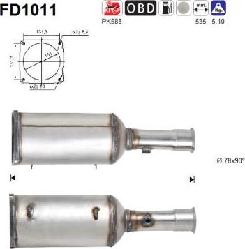 AS FD1011 - Filtru funingine / particule, sist.de esapament aaoparts.ro