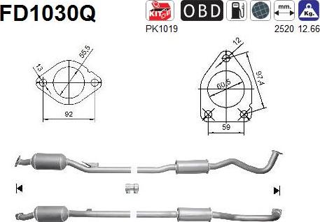 AS FD1030Q - Filtru funingine / particule, sist.de esapament aaoparts.ro