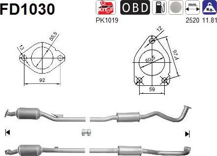 AS FD1030 - Filtru funingine / particule, sist.de esapament aaoparts.ro
