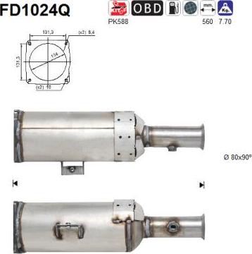 AS FD1024Q - Filtru funingine / particule, sist.de esapament aaoparts.ro