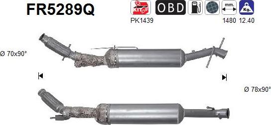 AS FR5289Q - Filtru funingine / particule, sist.de esapament aaoparts.ro