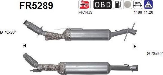 AS FR5289 - Filtru funingine / particule, sist.de esapament aaoparts.ro