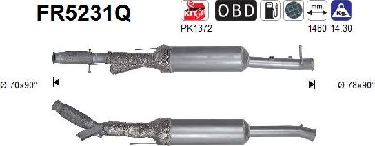 AS FR5231Q - Filtru funingine / particule, sist.de esapament aaoparts.ro