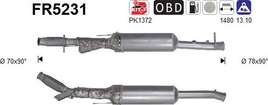 AS FR5231 - Filtru funingine / particule, sist.de esapament aaoparts.ro