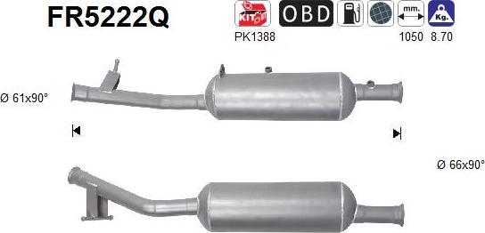 AS FR5222Q - Filtru funingine / particule, sist.de esapament aaoparts.ro