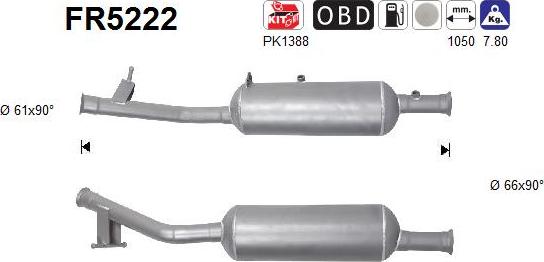 AS FR5222 - Filtru funingine / particule, sist.de esapament aaoparts.ro