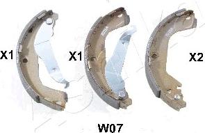 Ashika 55-0W-W07 - Set saboti frana aaoparts.ro