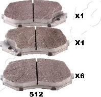 Ashika 50-05-512 - Set placute frana,frana disc aaoparts.ro