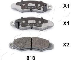 Ashika 50-08-818 - Set placute frana,frana disc aaoparts.ro