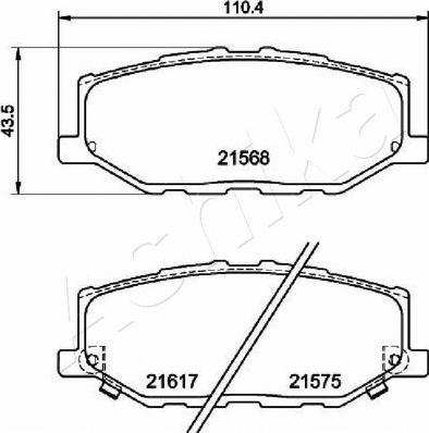 Ashika 50-08-823 - Set placute frana,frana disc aaoparts.ro