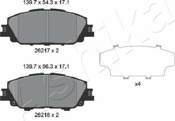 Ashika 50-02-2030 - Set placute frana,frana disc aaoparts.ro