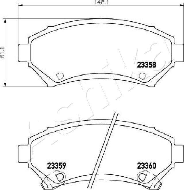 Ashika 50-0W-W21 - Set placute frana,frana disc aaoparts.ro