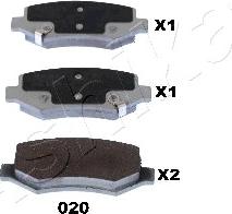 Ashika 51-00-020 - Set placute frana,frana disc aaoparts.ro