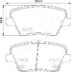 Ashika 51-0K-K15 - Set placute frana,frana disc aaoparts.ro