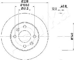 Ashika 60-00-0714 - Disc frana aaoparts.ro