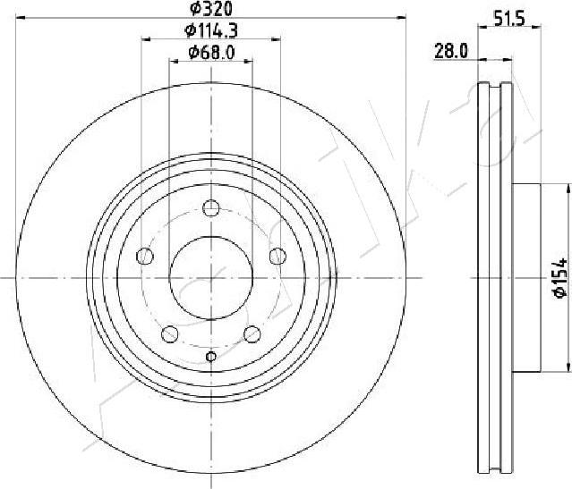 Ashika 60-03-368C - Disc frana aaoparts.ro