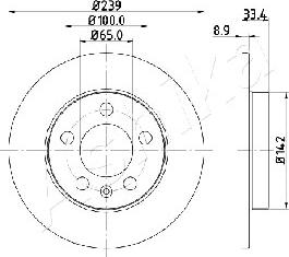 Ashika 61-00-0933 - Disc frana aaoparts.ro