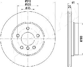 Ashika 61-00-0108 - Disc frana aaoparts.ro