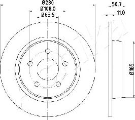 Ashika 61-00-0302 - Disc frana aaoparts.ro
