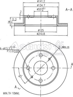 Ashuki 0990-5206 - Disc frana aaoparts.ro