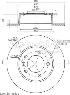 Ashuki 0993-4401 - Disc frana aaoparts.ro