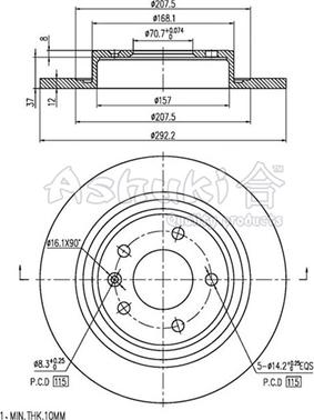 Ashuki 0993-1190 - Disc frana aaoparts.ro