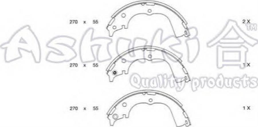 Ashuki 1050-6402 - Set saboti frana aaoparts.ro