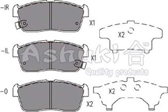 Ashuki 1080-1208 - Set placute frana,frana disc aaoparts.ro