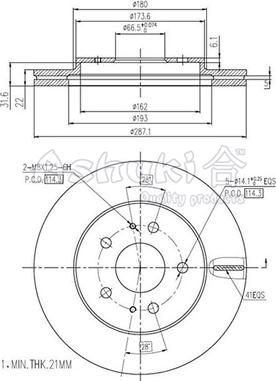 Ashuki D097-60 - Disc frana aaoparts.ro