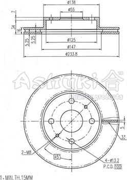 Ashuki D097-25 - Disc frana aaoparts.ro