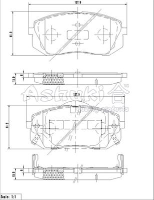 Ashuki I042-65 - Set placute frana,frana disc aaoparts.ro