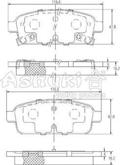 Ashuki J009-60 - Set placute frana,frana disc aaoparts.ro