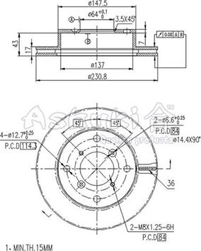 Ashuki K016-04 - Disc frana aaoparts.ro
