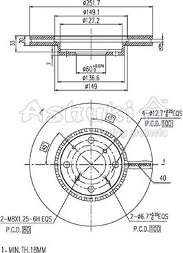 Ashuki K016-30 - Disc frana aaoparts.ro