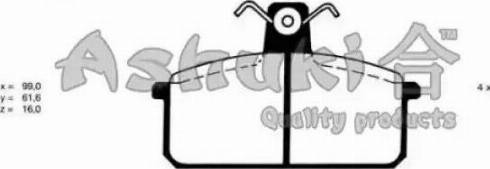 Ashuki K012-15 - Set placute frana,frana disc aaoparts.ro
