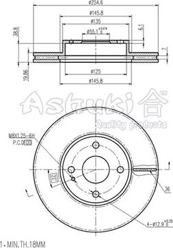 Ashuki M613-10 - Disc frana aaoparts.ro