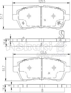 Ashuki M050-39 - Set placute frana,frana disc aaoparts.ro