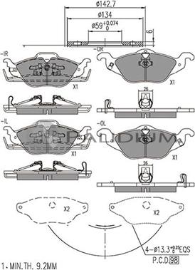 Ashuki P1-1011 - Set placute frana,frana disc aaoparts.ro