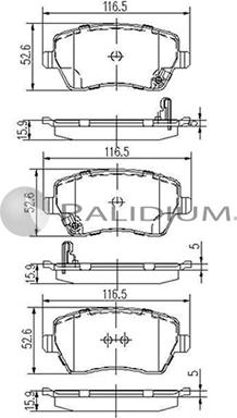 Ashuki P1-1237 - Set placute frana,frana disc aaoparts.ro