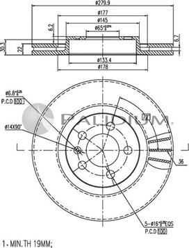 Ashuki P330-042 - Disc frana aaoparts.ro