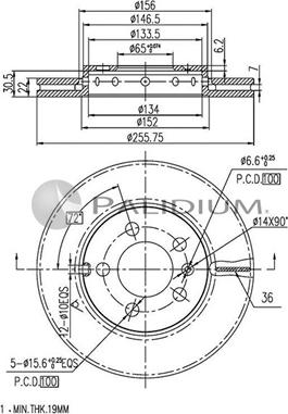 Ashuki P330-002 - Disc frana aaoparts.ro