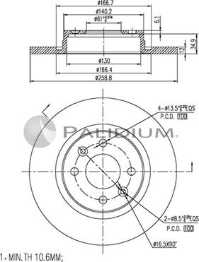 Ashuki P330-015 - Disc frana aaoparts.ro