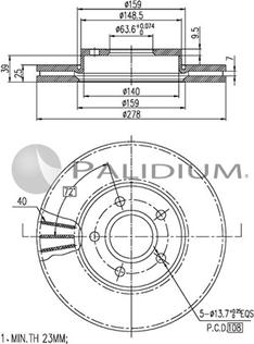 Ashuki P330-013 - Disc frana aaoparts.ro